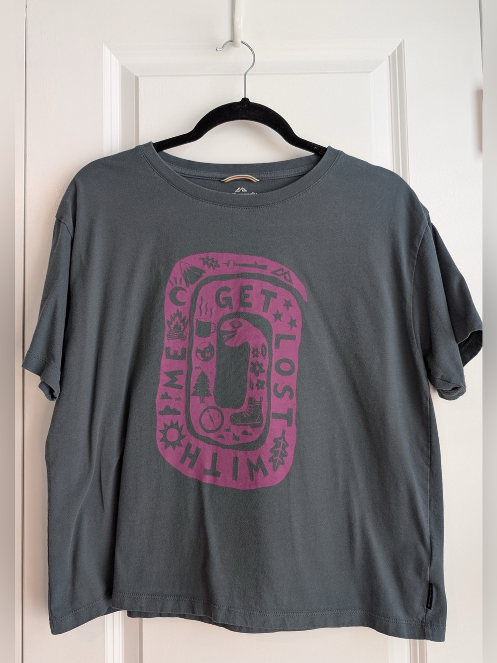 Kathmandu NZ Get Lost with Me Women’s Graphic Performance Cotton Tee Gray Large